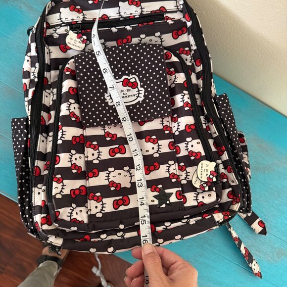 Ju-Ju-Be X Hello Kitty Red Polka Dot & Striped Backpack Diaper Bag w/ Mat - Picture 13 of 13